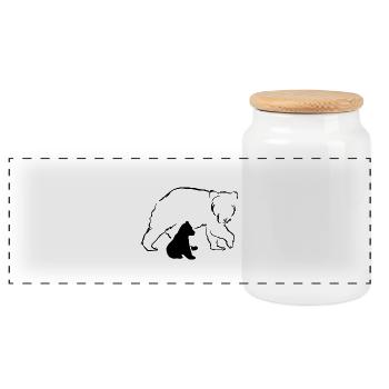 Bär Bären Braunbär Mutter Baby Natur Wald Liebe - Panorama Keksdose mit Holzdeckel - Weiß - Vorne