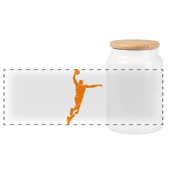 NUMMER 7 BASKETBALL 7. GEBURTSTAG - Panorama Keksdose mit Holzdeckel - Weiß - Vorne