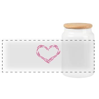Herz Design Linie Symbol Liebe Rosa Geschenk - Panorama Keksdose mit Holzdeckel - Weiß - Vorne