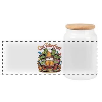 Orc-toberfest - Boîte à biscuits avec couvercle en bois - blanc - Devant