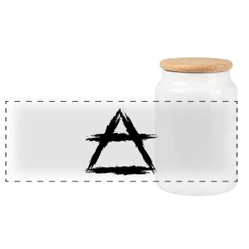 Element Symbol Luft - Panorama Keksdose mit Holzdeckel - Weiß - Vorne