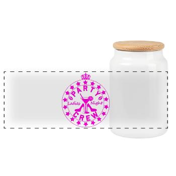 Logo de l’équipage de la fête des dames - Boîte à biscuits avec couvercle en bois - blanc - Devant