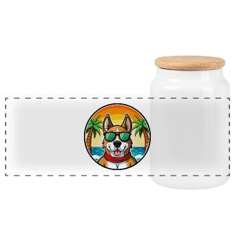 Segugio Italiano Race Chien Dessin Animé Lunettes De Soleil Plage - Boîte à biscuits avec couvercle en bois - blanc - Devant