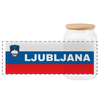 Ljubljana City dans le drapeau slovène - Boîte à biscuits avec couvercle en bois - blanc - Devant