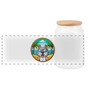 Lunettes de soleil de plage de race de chien de race de chien slovaque - Boîte à biscuits avec couvercle en bois - blanc - Devant