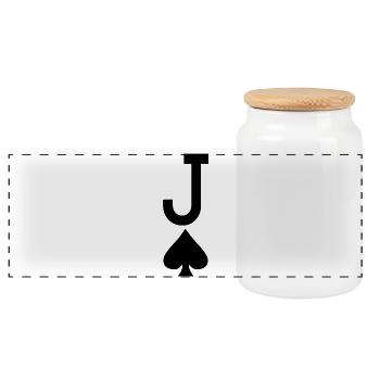 Poker Playing Card - Jack of Spades / Jokers - Panoramic Cookie Jar with Wooden Lid - white - Front