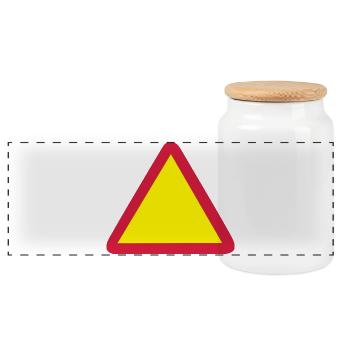 blanco schild - Panorama Keksdose mit Holzdeckel - Weiß - Vorne