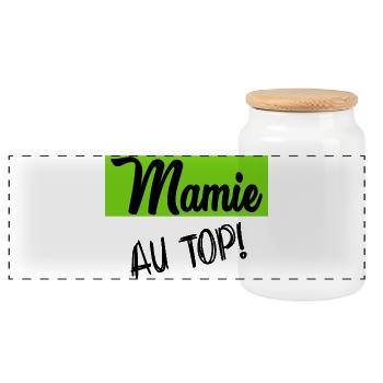 OMA. MUTTERTAG. ALLES GUTE ZUM OMA-TAG. ICH LIEBE DICH - Panorama Keksdose mit Holzdeckel - Weiß - Vorne
