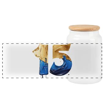 NO. 15 NUMBER 15 COOL 15TH BIRTHDAY - Panoramic Cookie Jar with Wooden Lid - white - Front