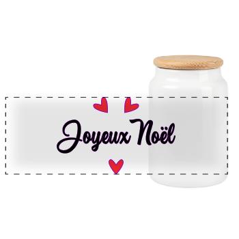 HAPPY NEW YEAR. NEW YEAR'S EVE. BEST WISHES - Panoramic Cookie Jar with Wooden Lid - white - Front