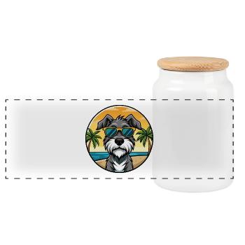 Deutscher Wachtelhund Hunderasse Cartoon Sonnenbrille - Panorama Keksdose mit Holzdeckel - Weiß - Vorne