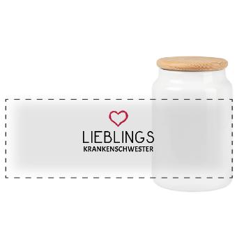 Krankenschwester - Panorama Keksdose mit Holzdeckel - Weiß - Vorne
