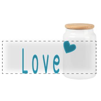 VALENTINSTAG. ICH LIEBE DICH. ICH LIEBE DICH. LIEBE. LIEBE - Panorama Keksdose mit Holzdeckel - Weiß - Vorne
