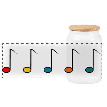 MUSIK. ROCK. MUSIKFEST. - PIANO. - CHOR. - Panorama Keksdose mit Holzdeckel - Weiß - Vorne
