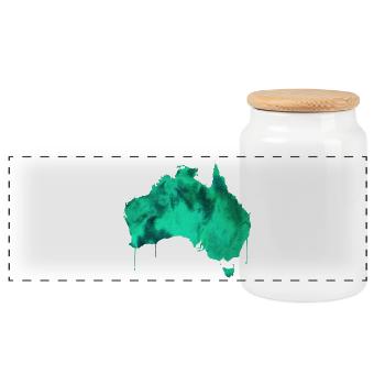 Australien - Panorama Keksdose mit Holzdeckel - Weiß - Vorne