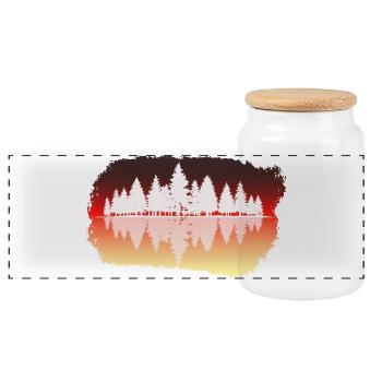 Wald - Forest - Panorama Keksdose mit Holzdeckel - Weiß - Vorne
