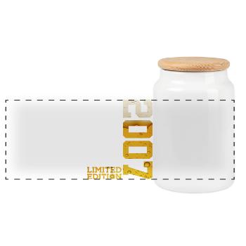 LIMITED EDITION 2007 BEER 19TH BIRTHDAY - Panoramic Cookie Jar with Wooden Lid - white - Front