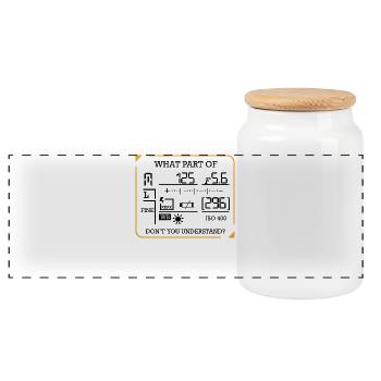 Photography Funny Sayings Photographers Gift - Panoramic Cookie Jar with Wooden Lid - white - Front