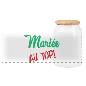 Junggesellinnenabschied. HOCHZEIT. MANNSCHAFT. TEAM BRAUT. ZUKÜNFTIGE BRAUT - Panorama Keksdose mit Holzdeckel - Weiß - Vorne