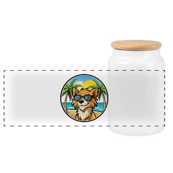 Grand Griffon Vendeen Hunderasse Cartoon Sonnenbrille - Panorama Keksdose mit Holzdeckel - Weiß - Vorne