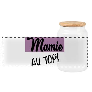 BONNE FÊTE MAMIE - Boîte à biscuits avec couvercle en bois - blanc - Devant