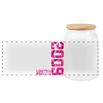 17TH ANNIVERSARY PINK LIMITED EDITION 2009 - Panoramic Cookie Jar with Wooden Lid - white - Front
