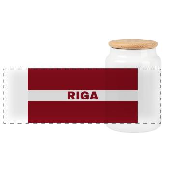 Riga en drapeau letton - Boîte à biscuits avec couvercle en bois - blanc - Devant