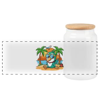 Hummingbird Funny Cartoon Summer Beach Sunglasses - Panoramic Cookie Jar with Wooden Lid - white - Front