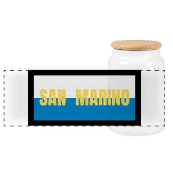 Couleurs du drapeau de Saint-Marin - Boîte à biscuits avec couvercle en bois - blanc - Devant