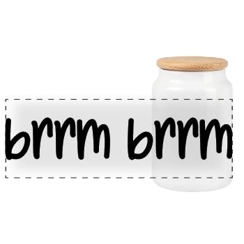brrm brrm - Panoramic Cookie Jar with Wooden Lid - white - Front