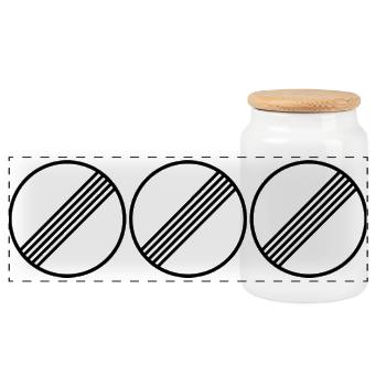 UNLIMITED TRIO by Unlimited Apparel - Panoramic Cookie Jar with Wooden Lid - white - Front