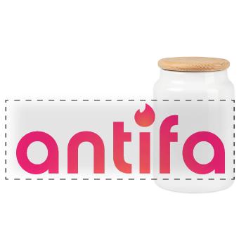 Antifa - It's a match! - Panoramic Cookie Jar with Wooden Lid - white - Front