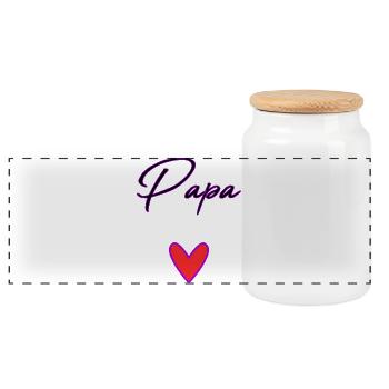 HAPPY FATHER'S DAY. DAD. FATHER'S DAY. FATHER - Panoramic Cookie Jar with Wooden Lid - white - Front