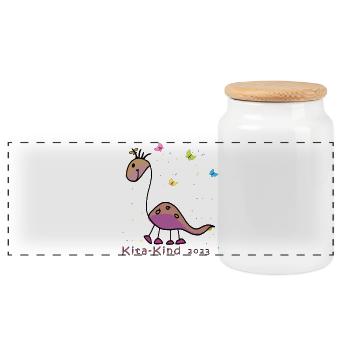 Maternelle 2023 - Boîte à biscuits avec couvercle en bois - blanc - Devant
