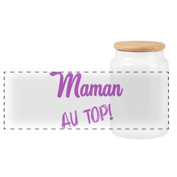 MAMAN. FÊTE DES MÈRES - Boîte à biscuits avec couvercle en bois - blanc - Devant