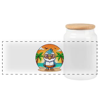 Lunettes de soleil Falcon Funny Cartoon Summer Beach - Boîte à biscuits avec couvercle en bois - blanc - Devant