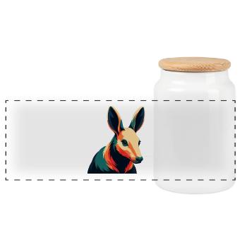 Aardvark Cartoon Character Colorful Pet Animal - Panoramic Cookie Jar with Wooden Lid - white - Front