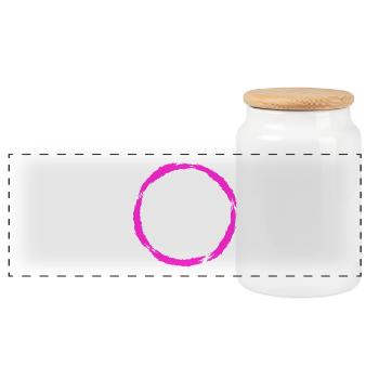Kreis Symbol Kreisform Neue Variante - Panorama Keksdose mit Holzdeckel - Weiß - Vorne