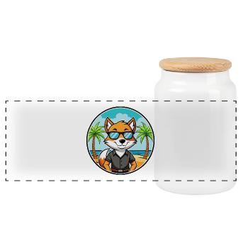 English Foxhound Chien Race Dessin Animé Lunettes De Soleil Plage - Boîte à biscuits avec couvercle en bois - blanc - Devant