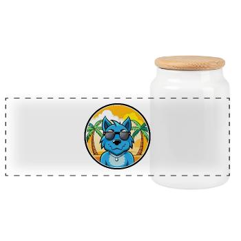 Bleu De Gascogne Chien Race Dessin Animé Lunettes De Soleil Plage - Boîte à biscuits avec couvercle en bois - blanc - Devant