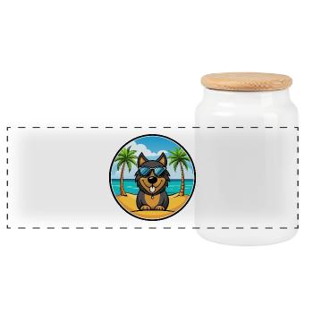 Schwarzwälder Laufhund Hunderasse Cartoon Sonnenbrille - Panorama Keksdose mit Holzdeckel - Weiß - Vorne
