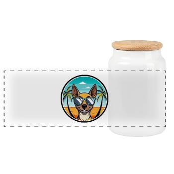 Spielzeug Manchester Terrier Hunderasse Cartoon Strand - Panorama Keksdose mit Holzdeckel - Weiß - Vorne