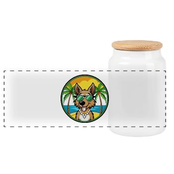 Segugio Italiano Race Chien Dessin Animé Lunettes De Soleil Plage - Boîte à biscuits avec couvercle en bois - blanc - Devant