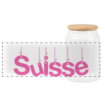 SUISSE. PAYS. GENEVE. SUISSE. HUMOUR - Boîte à biscuits avec couvercle en bois - blanc - Devant