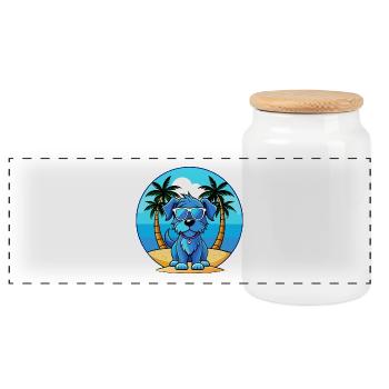 Blaue Picardie Spaniel Hund Rasse Cartoon Sonnenbrille - Panorama Keksdose mit Holzdeckel - Weiß - Vorne