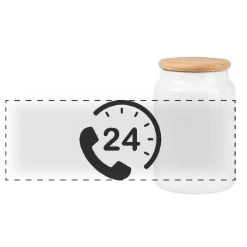24/7 h Service - Panorama Keksdose mit Holzdeckel - Weiß - Vorne