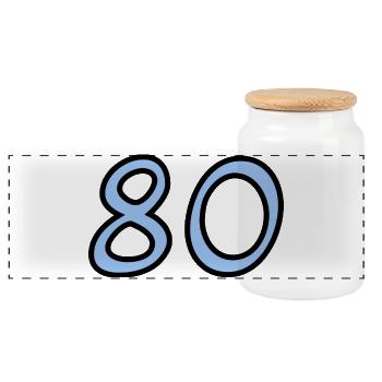 HAPPY BIRTHDAY. HAPPY BIRTHDAY. ANNIVERSARY. - Panoramic Cookie Jar with Wooden Lid - white - Front