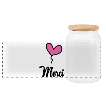 MERCI. MAÎTRESSE. MAÎTRE. MERCI MAÎTRESSE - Boîte à biscuits avec couvercle en bois - blanc - Devant