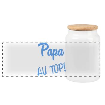 FROHER VATERTAG. PAPA. VATERTAG - Panorama Keksdose mit Holzdeckel - Weiß - Vorne