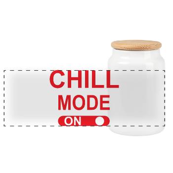 Chill-Modus EIN - Panorama Keksdose mit Holzdeckel - Weiß - Vorne